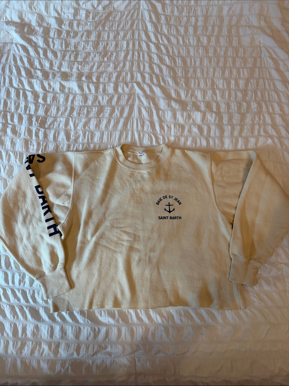 Brandy Melville Saint Barth Butter Yellow Cropped Crewneck - Picture 2 of 5